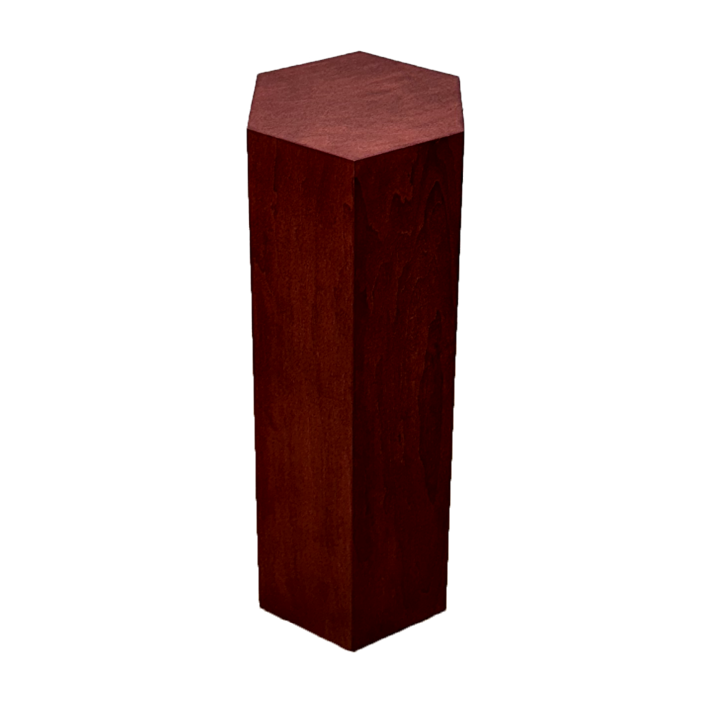 Stained Wood Modern Hexagon Pedestals