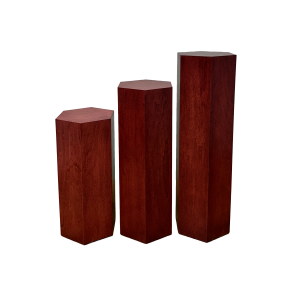 Stained Wood Hexagon Waterfall Display Sets