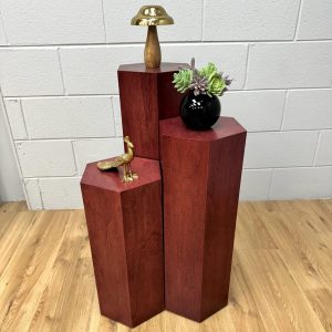 Stained Wood Hexagon Waterfall Display Sets
